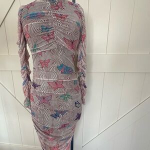 Elegant Butterfly Print Dress